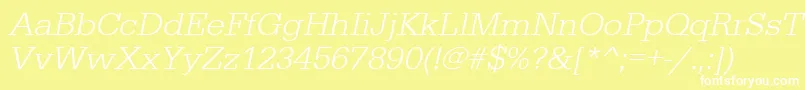 UrwegyptiennetligwidOblique Font – White Fonts on Yellow Background