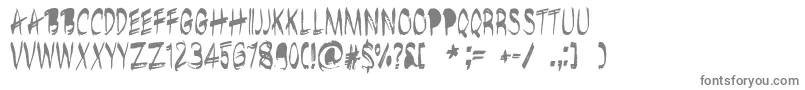 BrushshopRegular-fontti – harmaat kirjasimet valkoisella taustalla