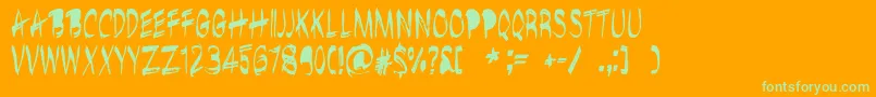 BrushshopRegular Font – Green Fonts on Orange Background