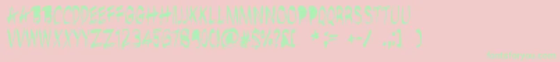 BrushshopRegular Font – Green Fonts on Pink Background