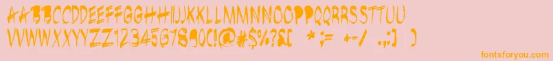 BrushshopRegular Font – Orange Fonts on Pink Background