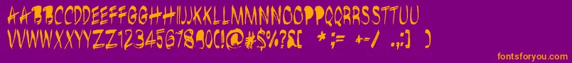 Шрифт BrushshopRegular – оранжевые шрифты на фиолетовом фоне