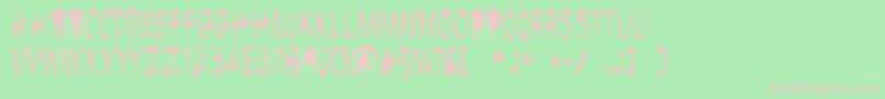 BrushshopRegular-fontti – vaaleanpunaiset fontit vihreällä taustalla