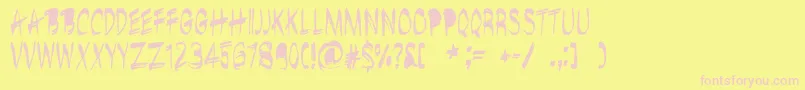 BrushshopRegular Font – Pink Fonts on Yellow Background