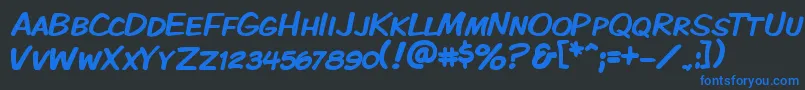 Kmkdspk Font – Blue Fonts on Black Background