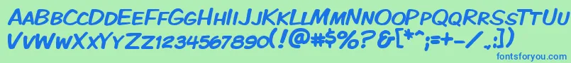 Kmkdspk Font – Blue Fonts on Green Background