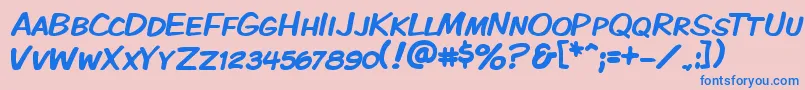 Kmkdspk Font – Blue Fonts on Pink Background
