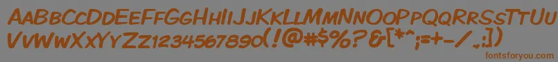 Kmkdspk Font – Brown Fonts on Gray Background