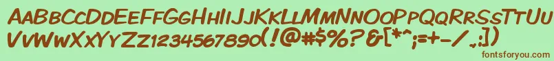 Kmkdspk Font – Brown Fonts on Green Background