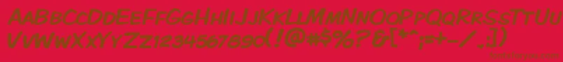 Kmkdspk Font – Brown Fonts on Red Background