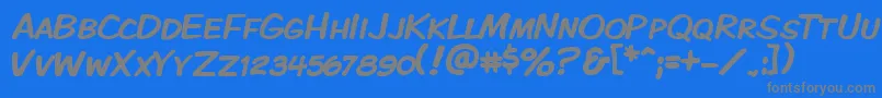 Kmkdspk Font – Gray Fonts on Blue Background