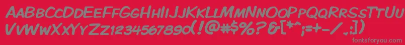 フォントKmkdspk – 赤い背景に灰色の文字