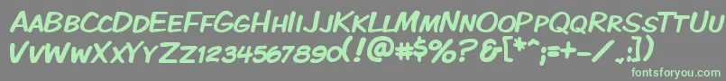 Kmkdspk Font – Green Fonts on Gray Background