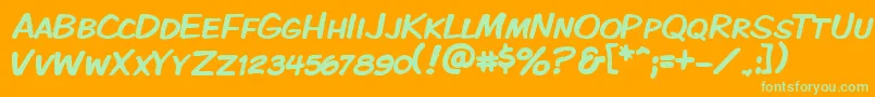 フォントKmkdspk – オレンジの背景に緑のフォント