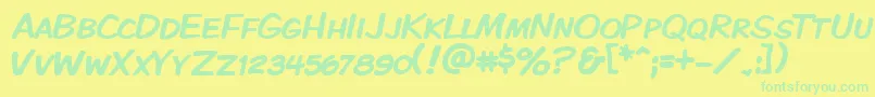 Kmkdspk Font – Green Fonts on Yellow Background