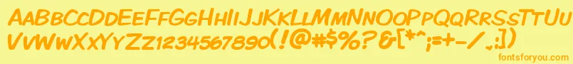 Kmkdspk Font – Orange Fonts on Yellow Background