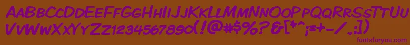 Kmkdspk Font – Purple Fonts on Brown Background