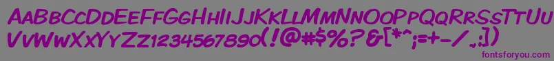 Kmkdspk-Schriftart – Violette Schriften auf grauem Hintergrund
