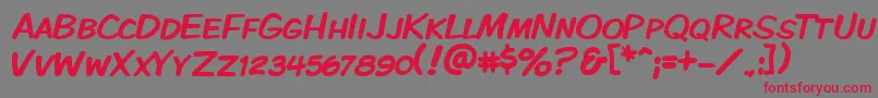 Kmkdspk Font – Red Fonts on Gray Background