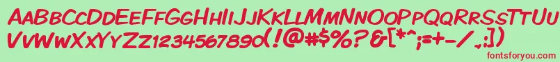 Kmkdspk Font – Red Fonts on Green Background