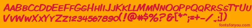 Kmkdspk Font – Red Fonts on Orange Background