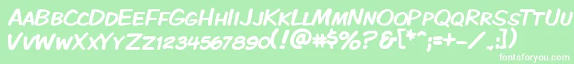 Kmkdspk Font – White Fonts on Green Background