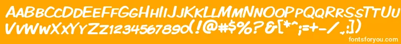 Kmkdspk Font – White Fonts on Orange Background