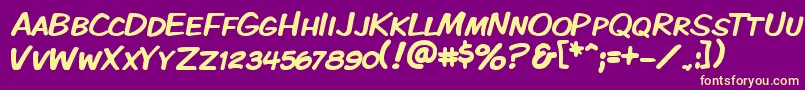Kmkdspk Font – Yellow Fonts on Purple Background