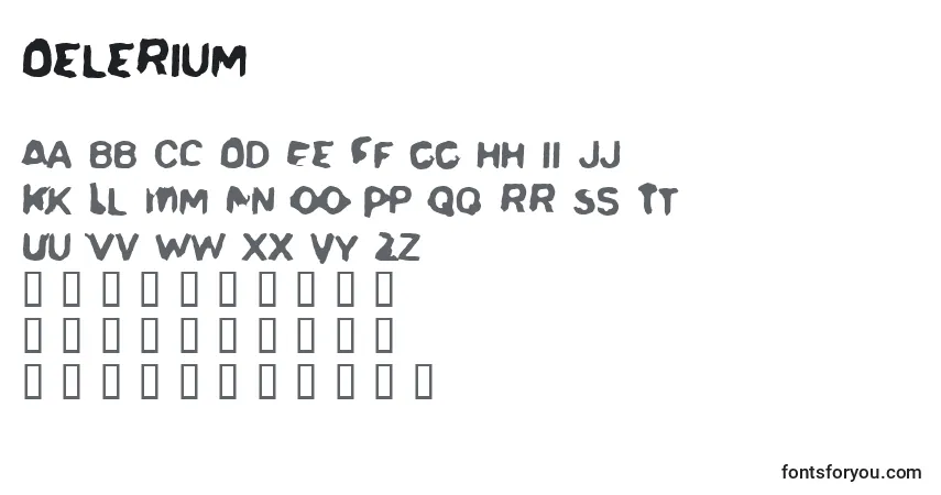 Шрифт Delerium – алфавит, цифры, специальные символы