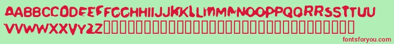 フォントDelerium – 赤い文字の緑の背景