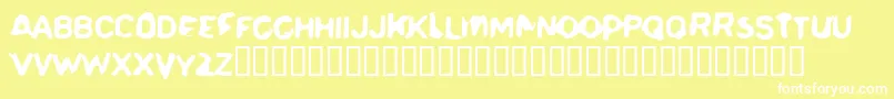 Delerium Font – White Fonts on Yellow Background