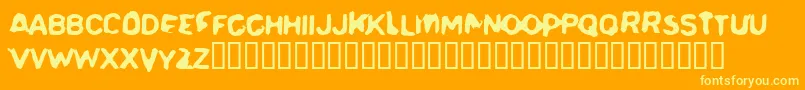 Delerium Font – Yellow Fonts on Orange Background