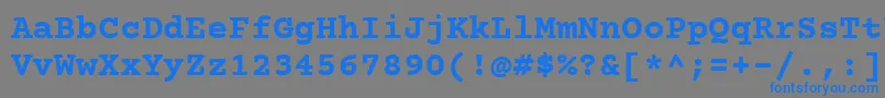 Czcionka Courierprime ffy – niebieskie czcionki na szarym tle