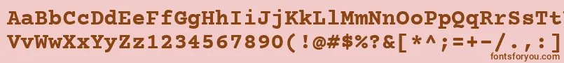 Шрифт Courierprime ffy – коричневые шрифты на розовом фоне