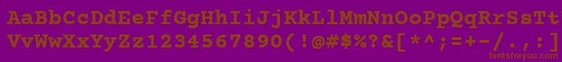 Czcionka Courierprime ffy – brązowe czcionki na fioletowym tle