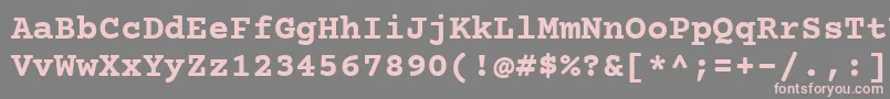 フォントCourierprime ffy – 灰色の背景にピンクのフォント