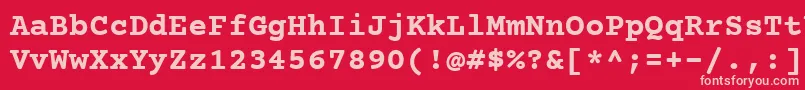 Шрифт Courierprime ffy – розовые шрифты на красном фоне