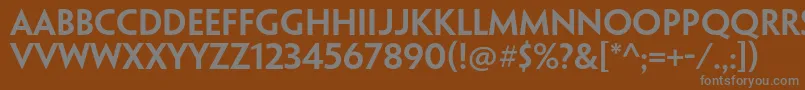 フォントPenumbrasansstdSemibold – 茶色の背景に灰色の文字