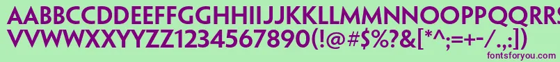 PenumbrasansstdSemibold Font – Purple Fonts on Green Background