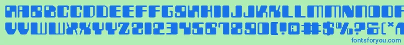 Zyv2e Font – Blue Fonts on Green Background