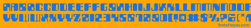 Zyv2e Font – Blue Fonts on Orange Background