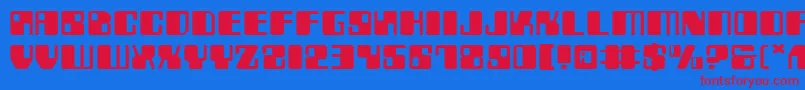 Zyv2e Font – Red Fonts on Blue Background