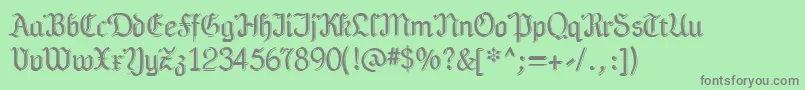 Teutonia Font – Gray Fonts on Green Background