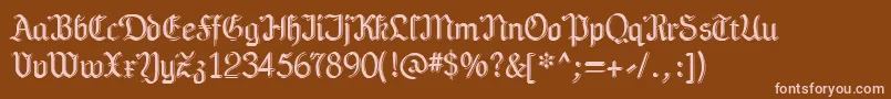 Teutonia Font – Pink Fonts on Brown Background