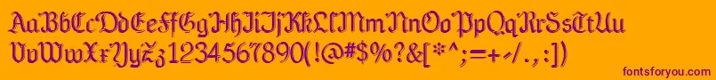 Teutonia Font – Purple Fonts on Orange Background