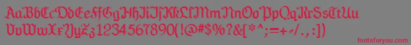 Teutonia Font – Red Fonts on Gray Background