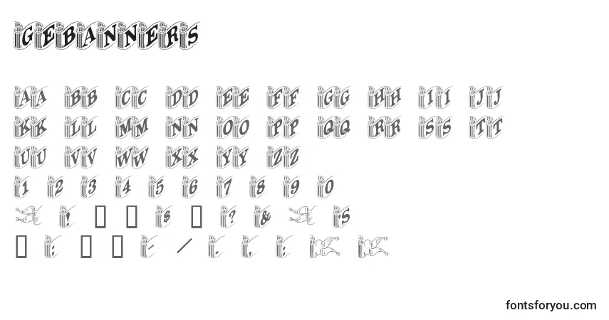 A fonte GeBanners – alfabeto, números, caracteres especiais