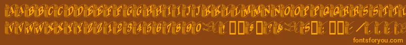 GeBanners Font – Orange Fonts on Brown Background