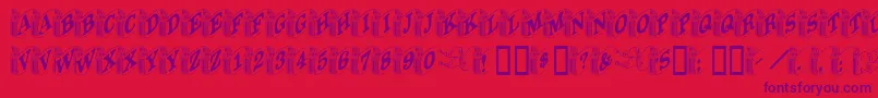 GeBanners Font – Purple Fonts on Red Background