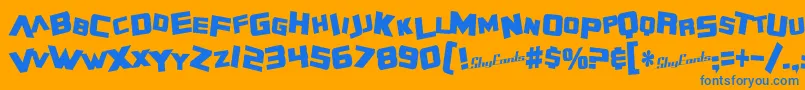 SfZeroGravityCondensedBold Font – Blue Fonts on Orange Background